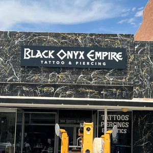 Black Onyx Empire tattoo shop sign